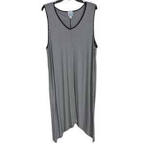 Black & White Chevron Pattern Striped Dress 3X